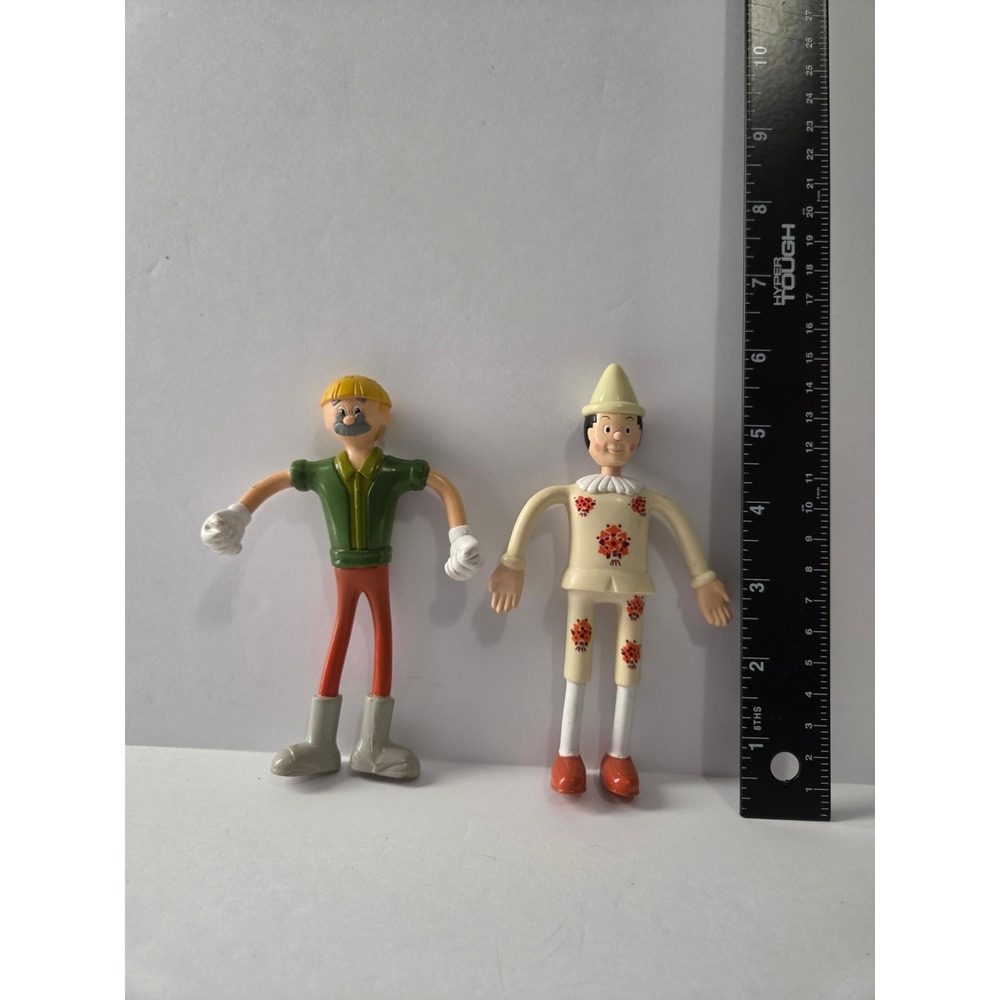 Vintage 2002 McDonalds Pinocchio Miramax Movie Happy Meal Toy Figures Set of 2